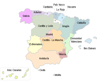 Mapa de Comunidades Autnomas Espaolas